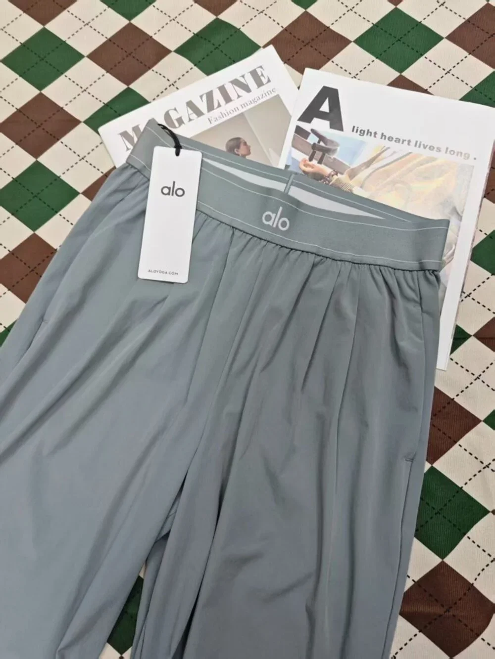 Alo Yoga Suit Up Trouser💙💙Steel Grey Wide Leg/Streetwear/Athleisure (Regular)